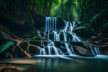 khlong lan waterfall is  a beautiful waterfalls in the rain forest jungle thailand
