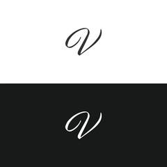 V letter logo, Letter V logo, V letter icon Design with black background. Luxury V letter 