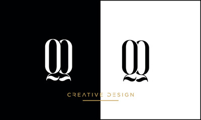 QQ or Q Alphabet letters logo monogram