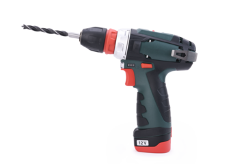 Cordless drill screwdriver isolated on white background.