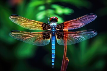 Beautiful bright Dragonfly high resolution HD large format not blurry (AI Generator)