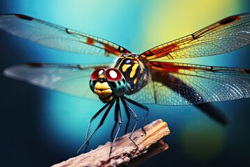 Beautiful bright Dragonfly high resolution HD large format not blurry (AI Generator)