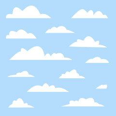 vector collection of clouds in flat style