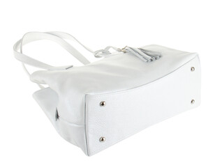 PNG Bottom side of white women bag with four silver rivets isolated on transparent background