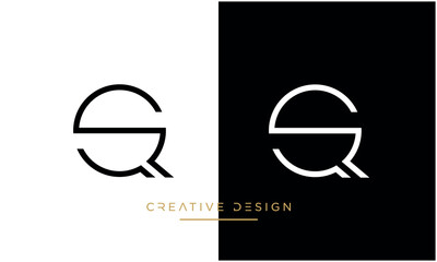 QS or SQ Alphabet letters logo monogram