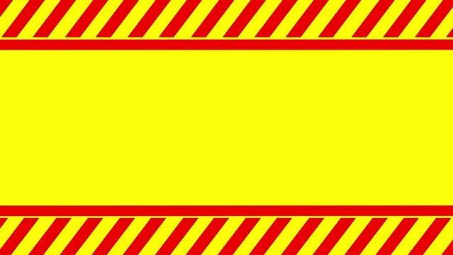 A warning caution tape animation. yellow caution banner Looping animation simple video Background. yellow and red animated warning tape background animation.