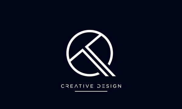 Alphabet letters QT or TQ logo monogram