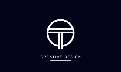 Alphabet letters QT or TQ logo monogram