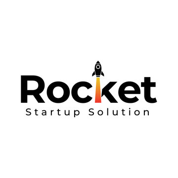 Rocket launch logo vector template. Creative rocket flight startup fly launch vector logo design