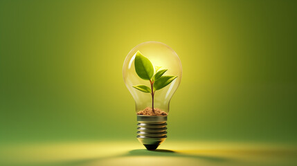 Green renewable energy idea conceptual image. AI generated - obrazy, fototapety, plakaty