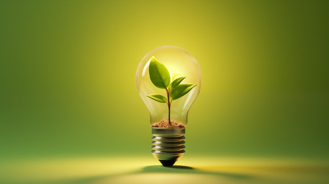 Green renewable energy idea conceptual image. AI generated