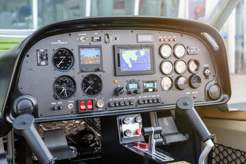 Ultralight manned aircraft driving console