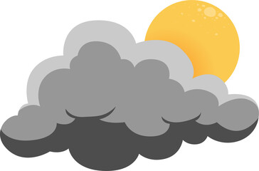cloud and full moon forecast night illustration design