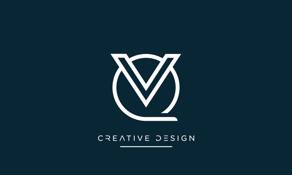 QV or VQ Alphabet letters icon logo