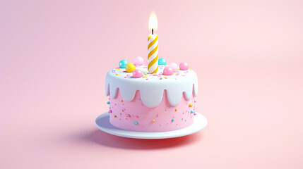 Cute little 3d birthday cake