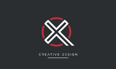 Alphabet letters icon logo QX or XQ