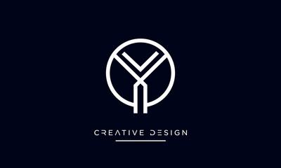 Alphabet letters QY or YQ logo monogram