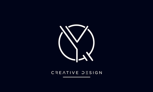 Alphabet letters QY or YQ logo monogram