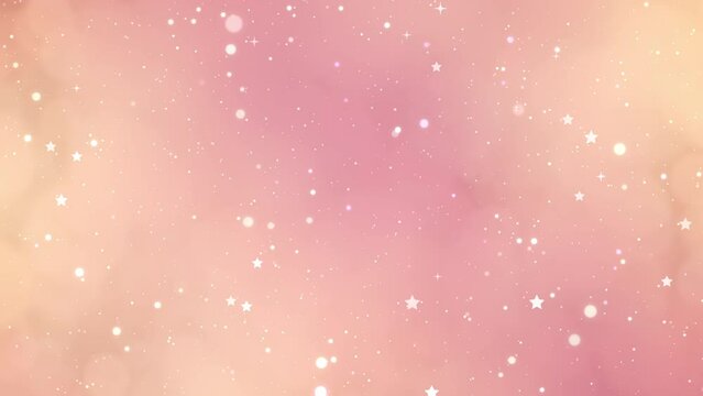 Light peach color background with Glittering cute pastel peach star particles blinking Glowing for Luxury design.