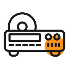 Dvd player icon. Electronic single icon