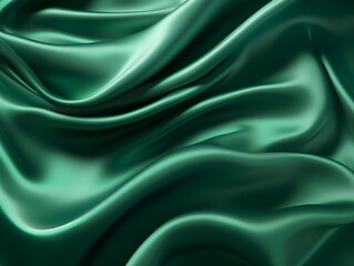 Obraz premium Luxury Dark green silk satin background with copy space for design