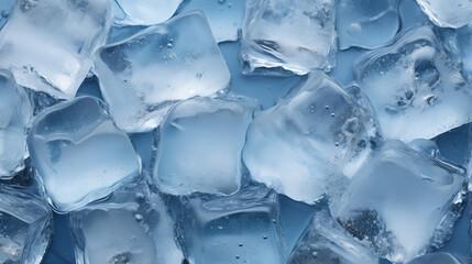 ice cubes, ice background, top view