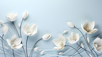Festive background with white delicate flowers
