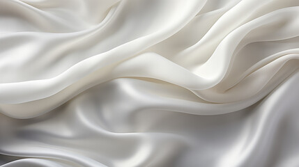 white silk fabric, top view, background and pattern made of natural material.