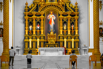 Jesus Statue - Christ the Redeemer Church at Kelambakkam, Chennai, Tamilnadu, South India Exclusive and Great Architecture Beautiful and Religious Scenario Image. - obrazy, fototapety, plakaty