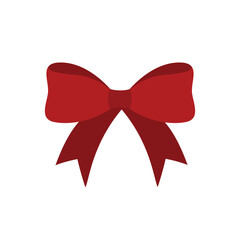  Red Bow for Christmas, Wedding, and Celebration Isolated on White Background. Vector Illustration