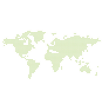 Dotted world map with padel image