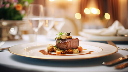 Exquisite main course meal at a luxury restaurant, wedding food catering and English cuisine