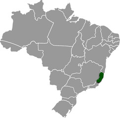 ESPIRITO SANTO province of BRAZIL 3d isometric map - obrazy, fototapety, plakaty