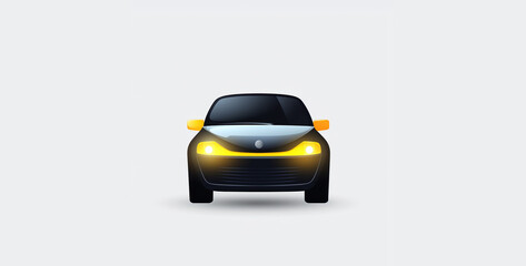 car isolated on white, icon taxi app uber