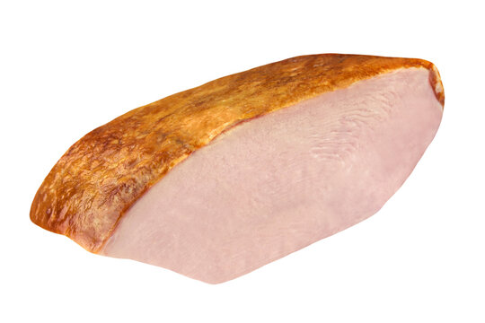 1 St&uuml;ck ger&auml;ucherte Putenbrust und Hintergrund transparent PNG cut out smoked turkey hen