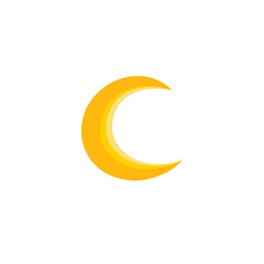 Obraz na płótnie Canvas Yellow moon icon 