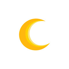 Yellow moon icon 