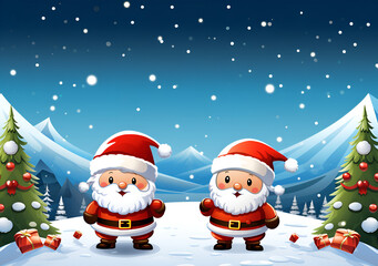 christmas background with snowman