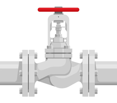 Gas or water valve flat illustration