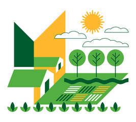 Fototapeta premium Sustainable Agriculture in isometric style