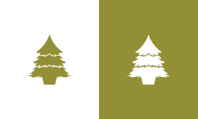 Obraz premium Christmas tree icon, simple vector design. Fir tree black symbol, isolated logo design