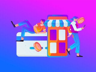 Internet financial management investment flat vector concept operation hand drawn illustration
