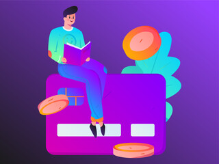 Internet financial management investment flat vector concept operation hand drawn illustration
