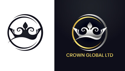 Crown logo Golden silver logo 