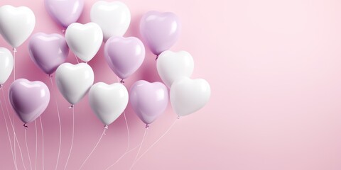 Cluster of heart balloons offers a floating display of love.