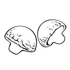champignon mushrooms silhouette design. vegetable icon, sign and symbol.