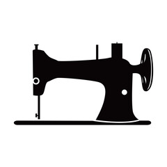 sewing machine silhouette design. tailor equipment sign and symbol.