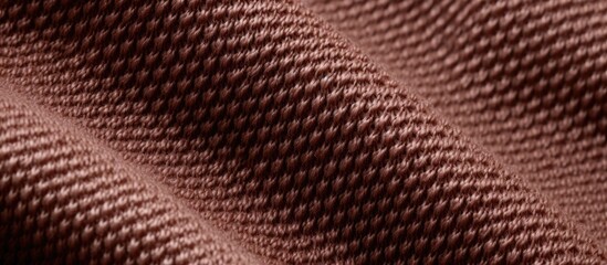 Macro shot of brown woolen knitted fabric texture. Website header. Creative Banner. Copyspace image