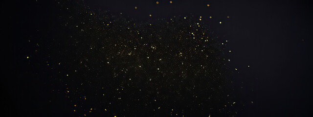 background of abstract glitter lights. gold and black. de focused. banner - Powered by Adobe