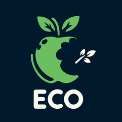 Apple fruit symbol logo. Eco